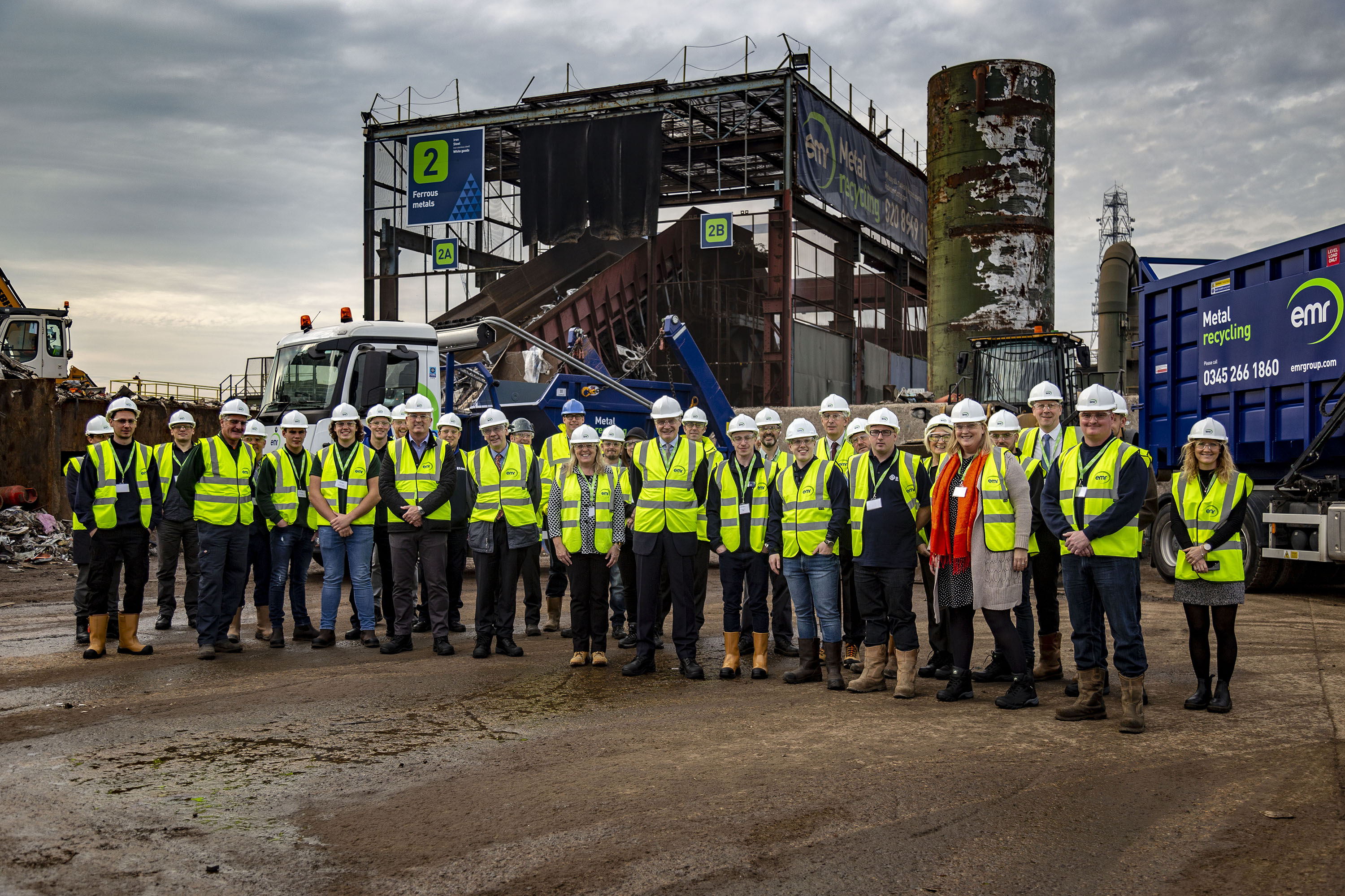 Guests at the metal recycling apprenticeship event